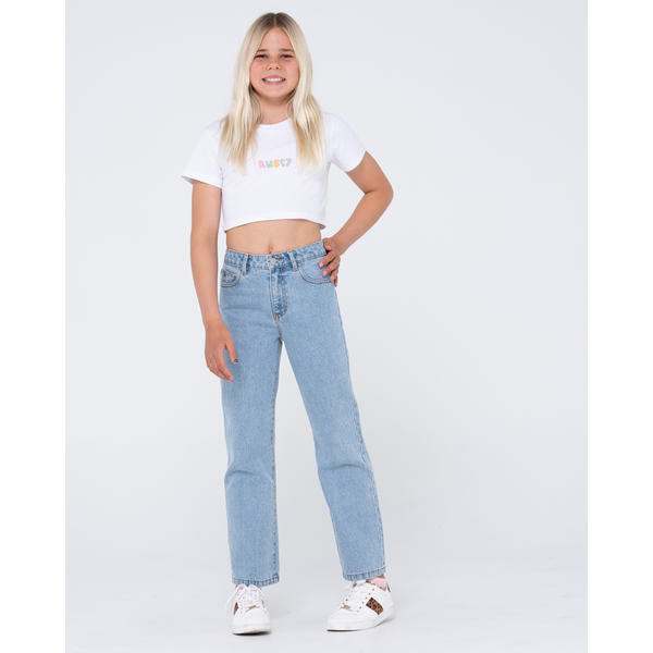 Rusty - High Wide Straight Leg Jean - Blue Lagoon - Kids-Girls : We ...