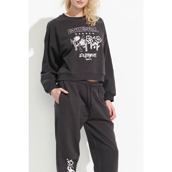 Misfit - Etheral Cropped Crew - Black 