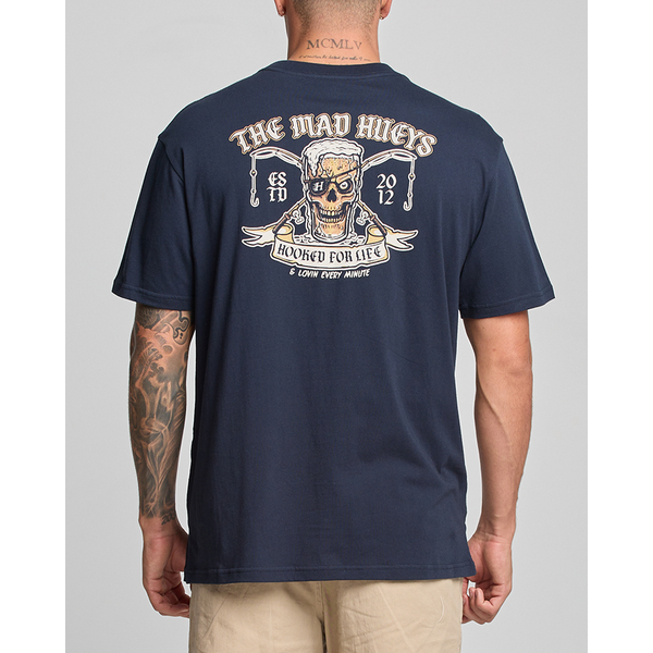 Mad Hueys - Still Hooked For Life Tee - Navy 