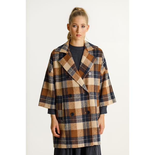 Thing Thing - Trixie Coat - Camel Plaid - Womens-Tops : We stock the ...