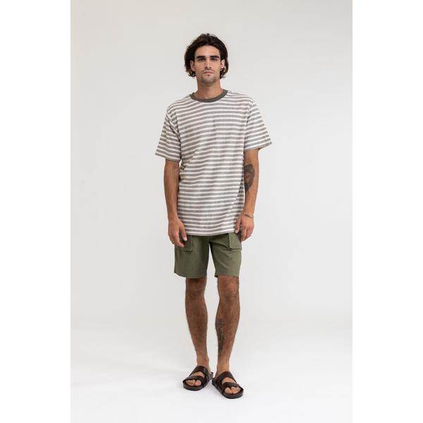 Rhythm - Endure Stripe Vintage SS Tee - Olive