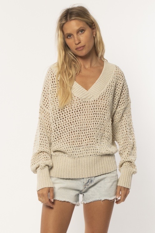 Amuse Society - Heat Wave Knit Sweater - Sea Wind - Womens-Tops : We ...