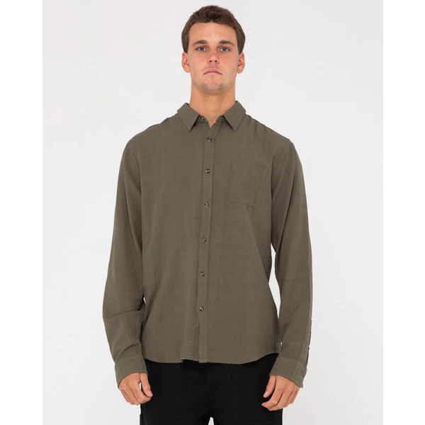 Rusty - Overtone LS Linen Shirt - Savanna 