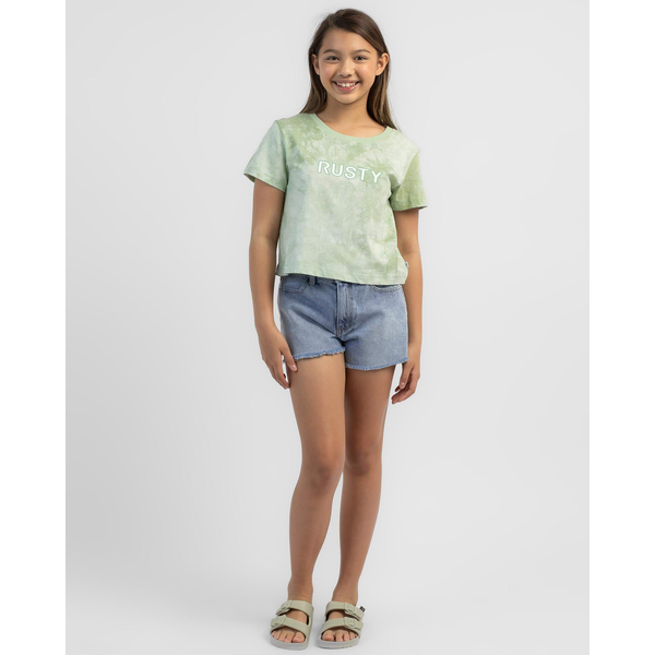 Rusty - Tide Eye Crop Tee Girls - Pastel Jade - Kids-Girls : We stock ...